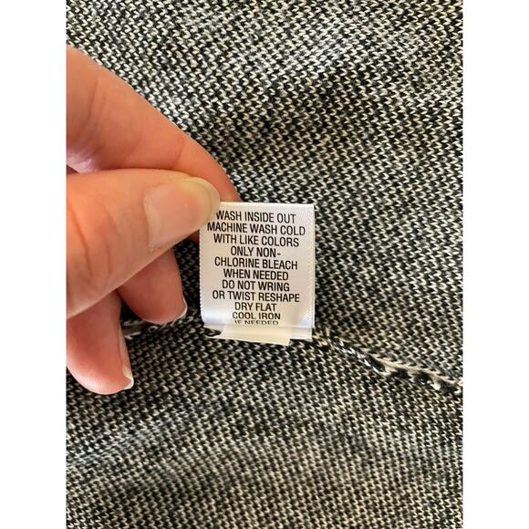 Croft & Barrow Women XL Houndstooth Plaid Checker OpenFront Cardigan Black White - Picture 6 of 9